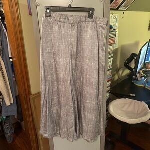 Gray Patterned Silk Pants